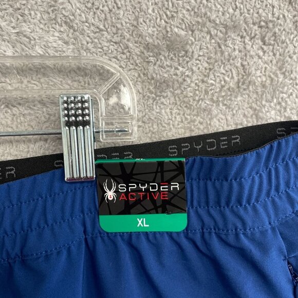 NEW Spyder Active Men's XL Blue Polyester Blend Athletic Shorts With Elastic - Picture 6 of 11